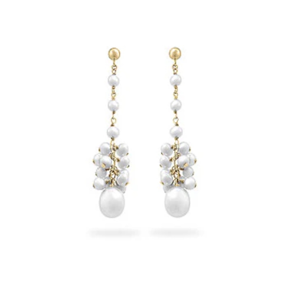 Yellow Gold Plated  Pearl Drops